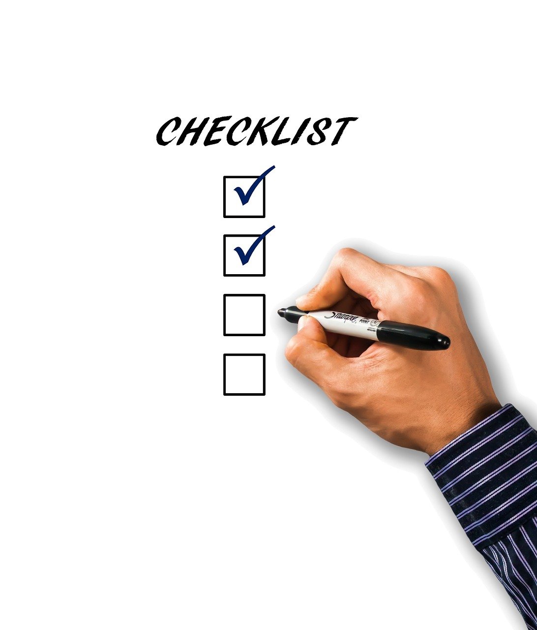 checklist, list, hand